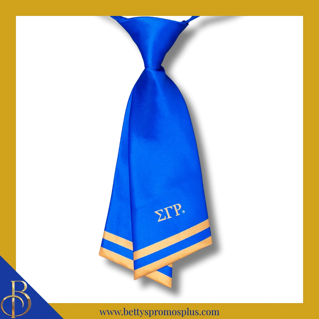 Sigma Gamma Rho ΣΓΡ Striped Pre-Tied Adjustable Necktie-Sigma Gamma Rho Paraphernalia-Sigma Gamma Rho Bow Tie-Betty's Promos Plus