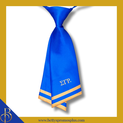 Sigma Gamma Rho ΣΓΡ Striped Pre-Tied Adjustable Necktie-Sigma Gamma Rho Paraphernalia-Sigma Gamma Rho Bow Tie-Betty's Promos Plus