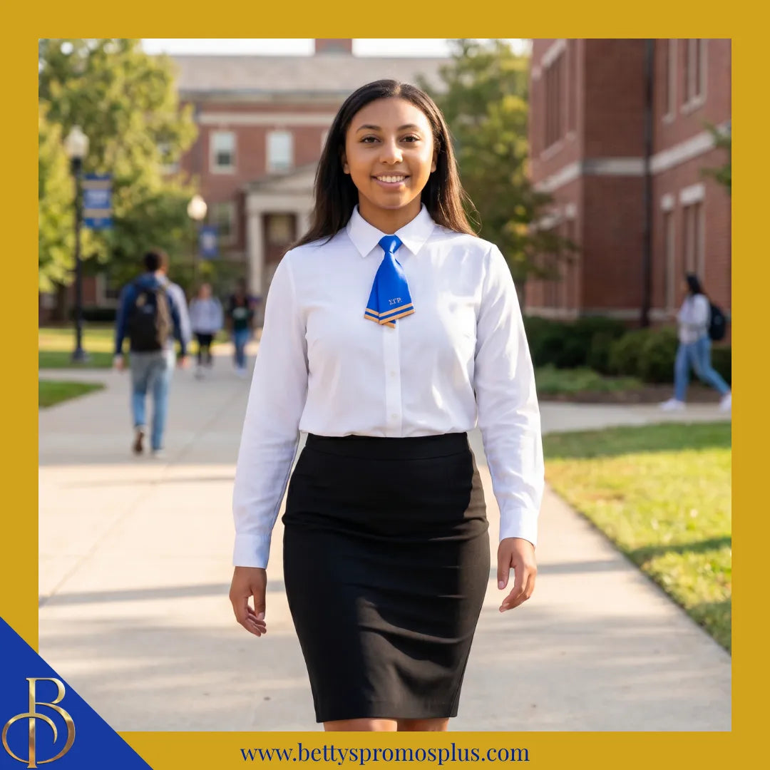 Sigma Gamma Rho ΣΓΡ Striped Pre-Tied Adjustable Necktie-Sigma Gamma Rho Paraphernalia-Sigma Gamma Rho Bow Tie-Betty's Promos Plus