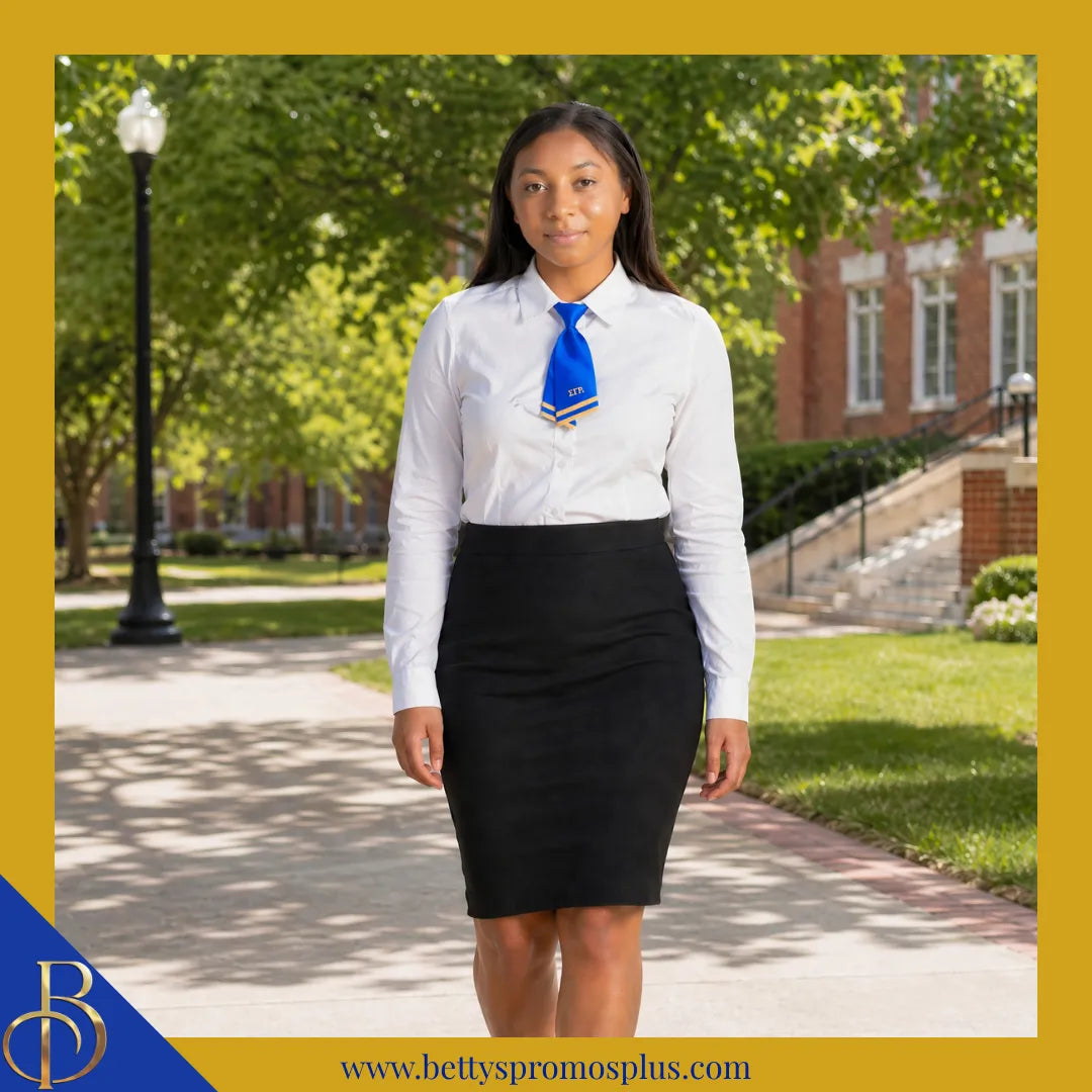 Sigma Gamma Rho ΣΓΡ Striped Pre-Tied Adjustable Necktie-Sigma Gamma Rho Paraphernalia-Sigma Gamma Rho Bow Tie-Betty's Promos Plus