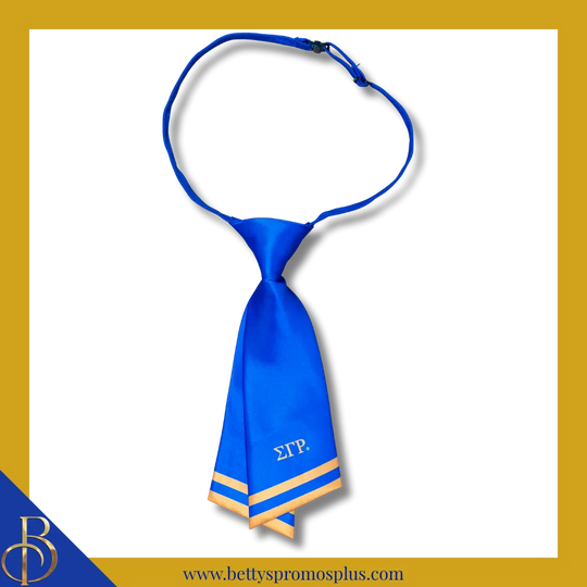Sigma Gamma Rho ΣΓΡ Striped Pre-Tied Adjustable Necktie-Sigma Gamma Rho Paraphernalia-Sigma Gamma Rho Bow Tie-Betty's Promos Plus