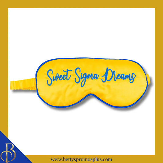 Sigma Gamma Rho ΣΓΡ "Sweet Sigma Dreams" Sleep Mask-Gold-Sigma Gamma Rho Paraphernalia-Sigma Gamma Rho Sleep Mask-Betty's Promos Plus