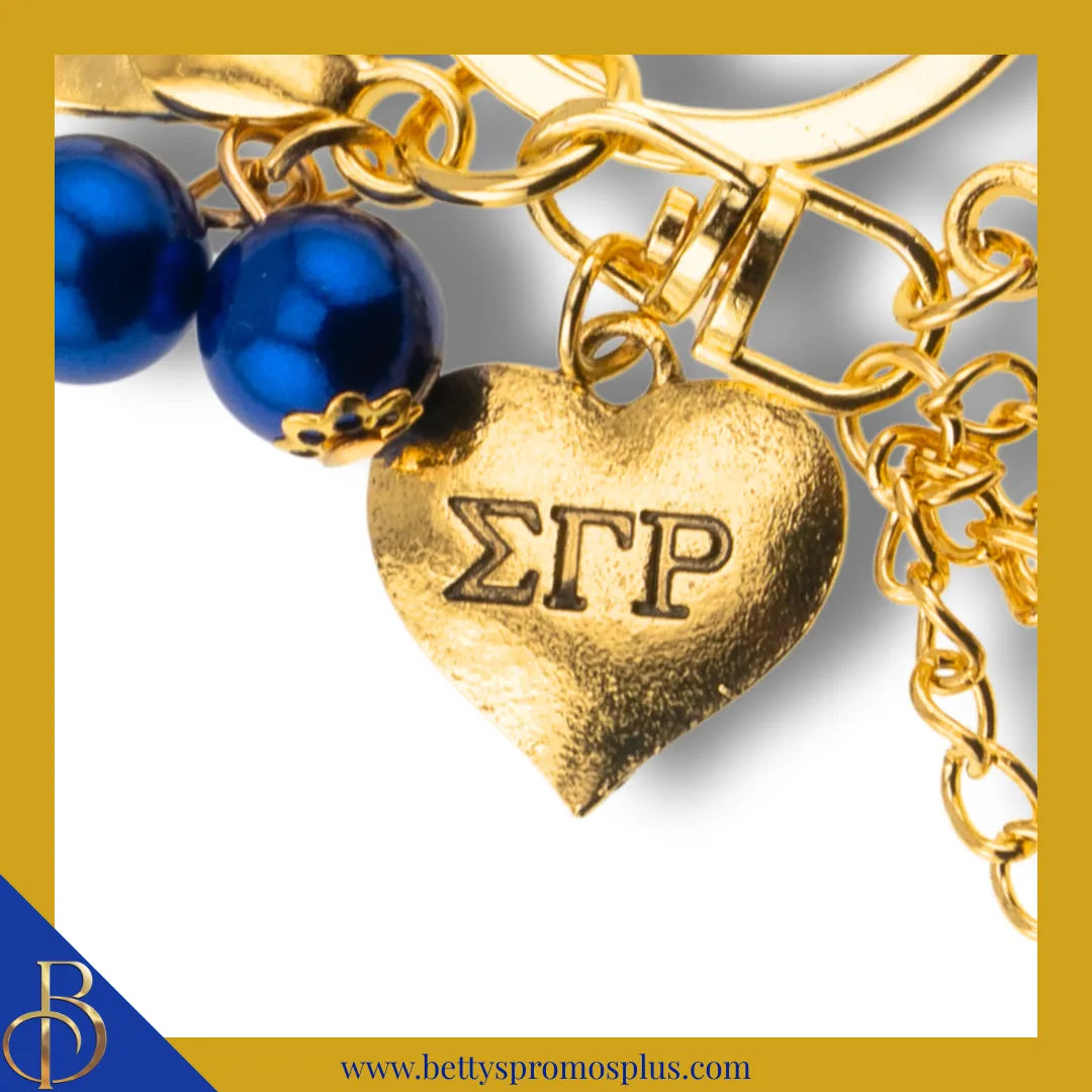 Sigma Gamma Rho ΣΓΡ Tassel Keychain with ΣΓΡ Crest Charm-Sigma Gamma Rho Paraphernalia-Sigma Gamma Rho Keychain-Betty's Promos Plus