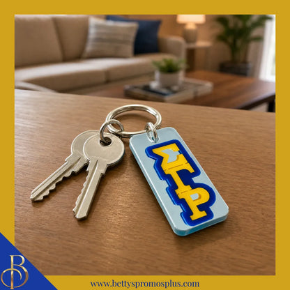 Sigma Gamma Rho ΣΓΡ Vertical Block Acrylic Keychain-Sigma Gamma Rho Paraphernalia-Sigma Gamma Rho Keychain-Betty's Promos Plus
