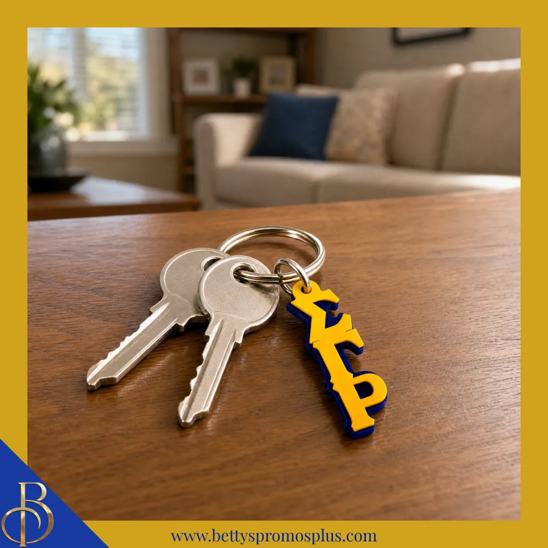 Sigma Gamma Rho ΣΓΡ Vertical Greek Letters Acrylic Keychain-Sigma Gamma Rho Paraphernalia-Sigma Gamma Rho Keychain-Betty's Promos Plus