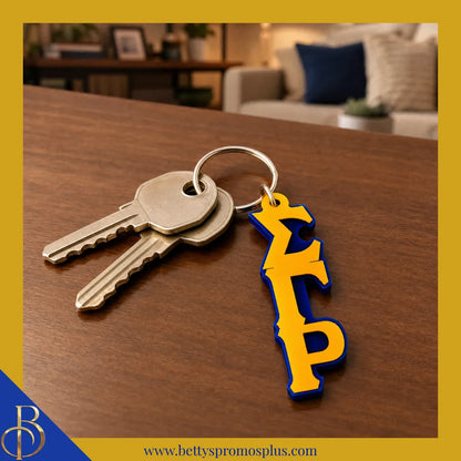 Sigma Gamma Rho ΣΓΡ Vertical Greek Letters Acrylic Keychain-Sigma Gamma Rho Paraphernalia-Sigma Gamma Rho Keychain-Betty's Promos Plus