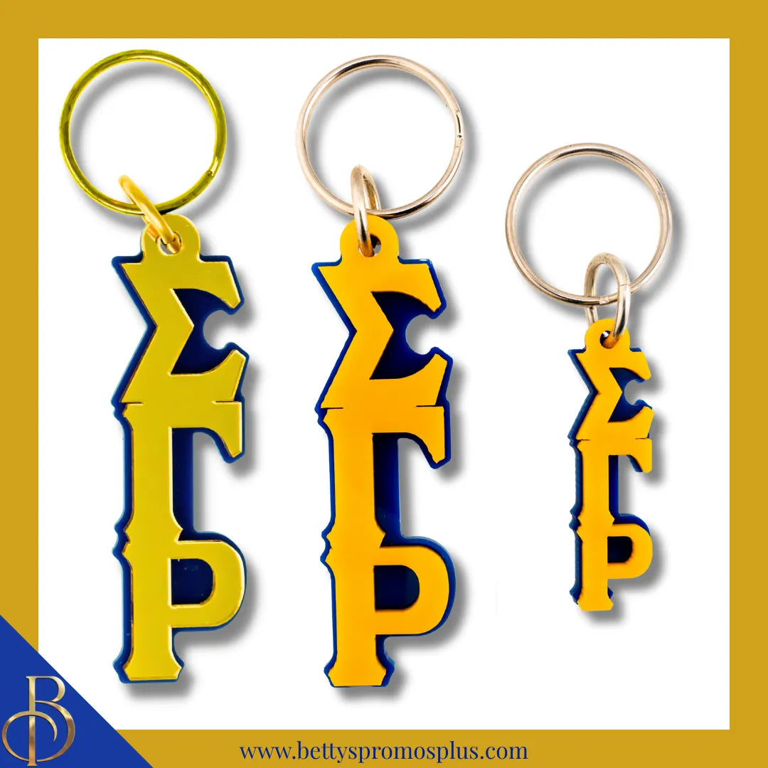 Sigma Gamma Rho ΣΓΡ Vertical Greek Letters Acrylic Keychain-Sigma Gamma Rho Paraphernalia-Sigma Gamma Rho Keychain-Betty's Promos Plus
