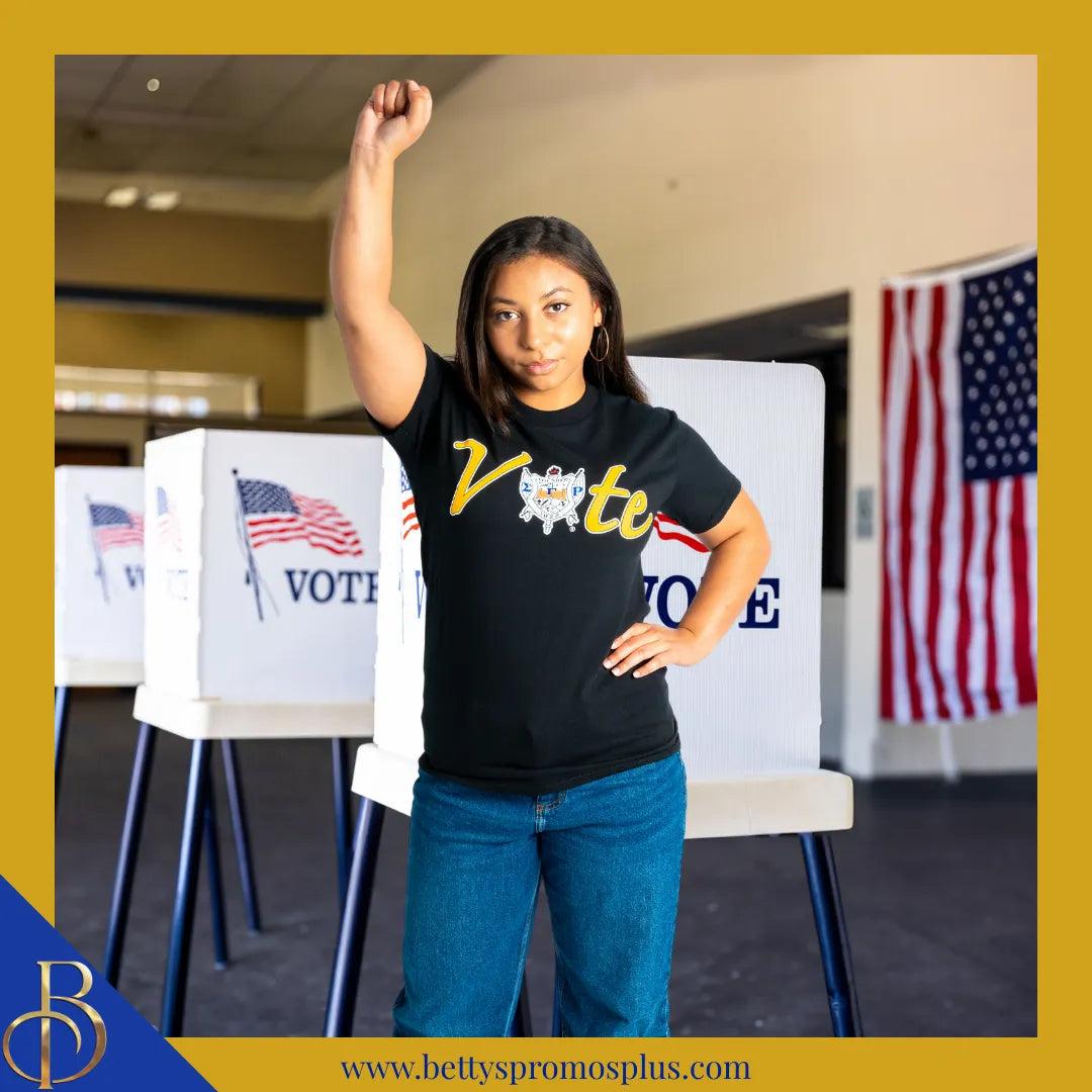 Sigma Gamma Rho ΣΓΡ VOTE Screen Printed T-Shirt-Sigma Gamma Rho Paraphernalia-Sigma Gamma Rho T-Shirts-Betty's Promos Plus