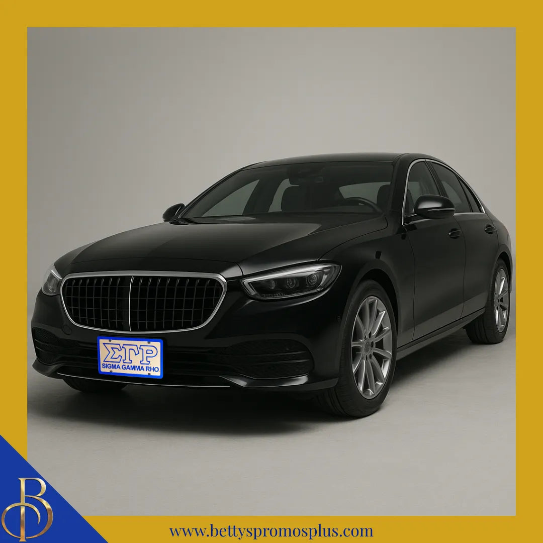 Sigma Gamma Rho ΣΓΡ with Sigma Gamma Rho Laser Engraved Mirrored Acrylic Auto Tag License Plate-Sigma Gamma Rho Paraphernalia-Sigma Gamma Rho Auto Tag-Betty's Promos Plus