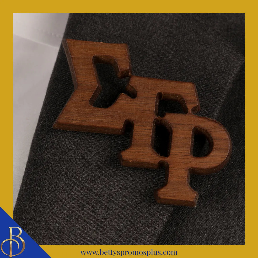Sigma Gamma Rho ΣΓΡ Wooden Greek Letters Lapel Pin-Sigma Gamma Rho Paraphernalia-Sigma Gamma Rho Lapel Pin-Betty's Promos Plus