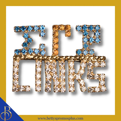 Sigma Gamma Rho ΣΓΡ/Links Rhinestone Pin-Gold-Sigma Gamma Rho Paraphernalia-Sigma Gamma Rho Rhinestone Pin-Betty's Promos Plus