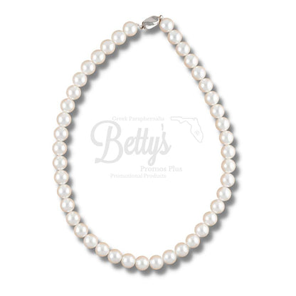 White Pearl Necklace with "My Pearls" Jewelry Box-White-Greek Paraphernalia-Greek Necklace-Betty's Promos Plus