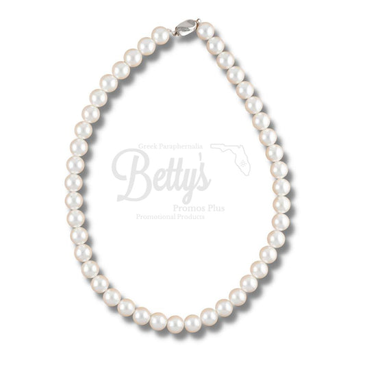 White Pearl Necklace with "My Pearls" Jewelry Box-White-Greek Paraphernalia-Greek Necklace-Betty's Promos Plus