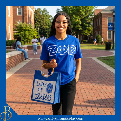 Zeta Phi Beta Lady of ΖΦΒ Sorority Jute Bag-Zeta Phi Beta Paraphernalia-Zeta Phi Beta Purses-Betty's Promos Plus