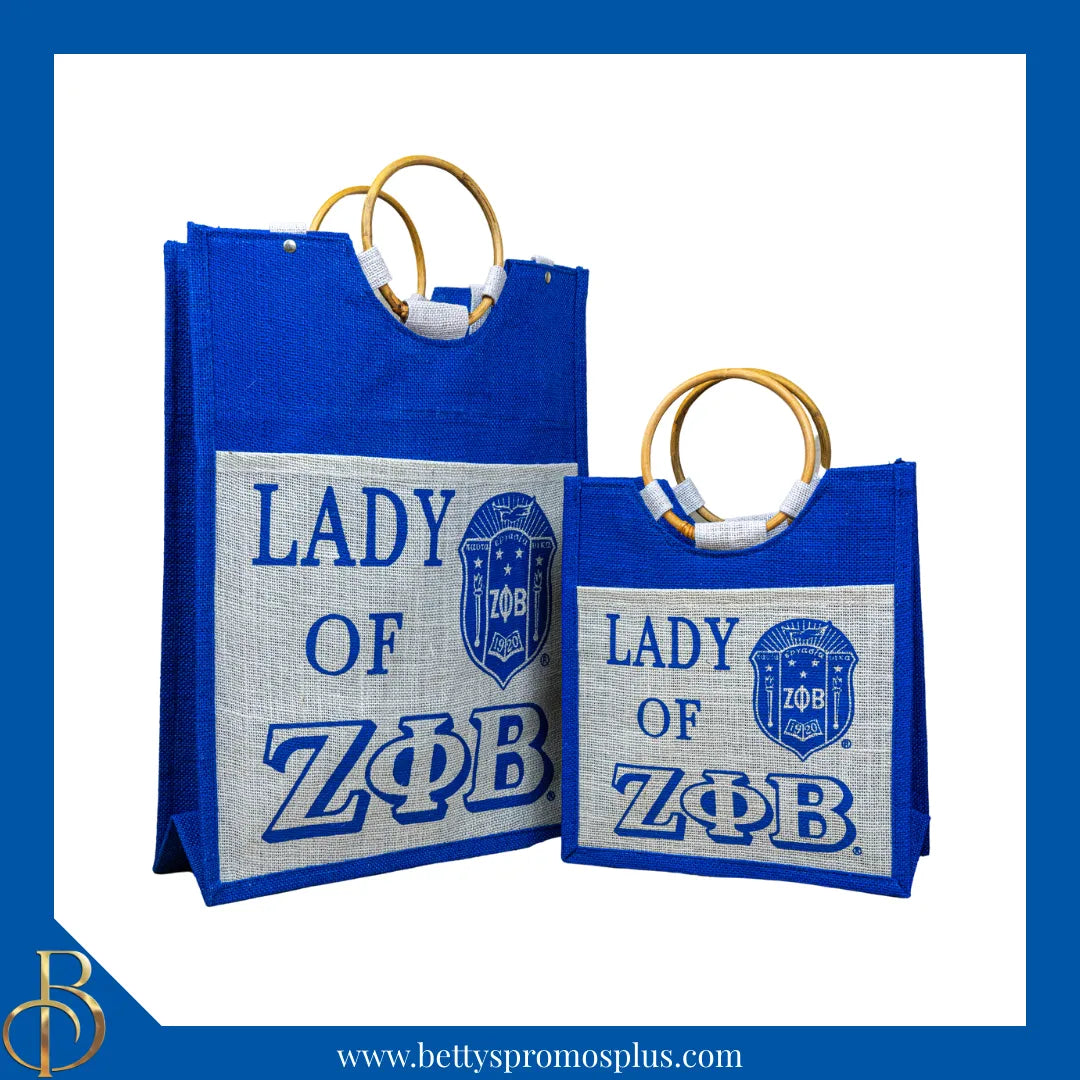 Zeta Phi Beta Lady of ΖΦΒ Sorority Jute Bag-Zeta Phi Beta Paraphernalia-Zeta Phi Beta Purses-Betty's Promos Plus