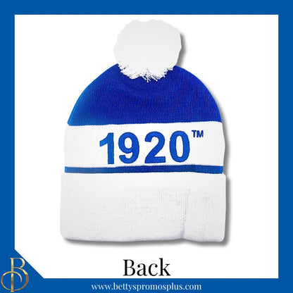 Zeta Phi Beta ΖΦΒ 1920 Embroidered Shield Knit Crest Beanie-Zeta Phi Beta Paraphernalia-Zeta Phi Beta Hats-Betty's Promos Plus