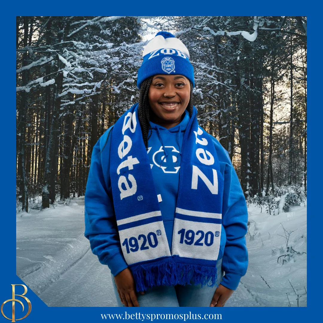 Zeta Phi Beta ΖΦΒ 1920 Embroidered Shield Knit Crest Beanie-Zeta Phi Beta Paraphernalia-Zeta Phi Beta Hats-Betty's Promos Plus