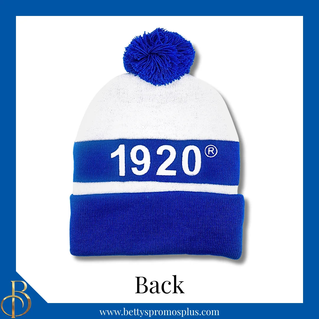 Zeta Phi Beta ΖΦΒ 1920 Embroidered Shield Knit Crest Beanie-Zeta Phi Beta Paraphernalia-Zeta Phi Beta Hats-Betty's Promos Plus