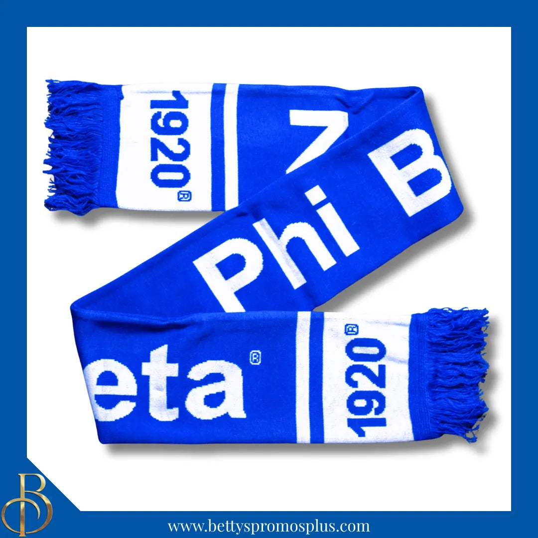 Zeta Phi Beta ΖΦΒ 1920 Sorority Knit Scarf-Blue-Zeta Phi Beta Paraphernalia-Zeta Phi Beta Scarf-Betty's Promos Plus
