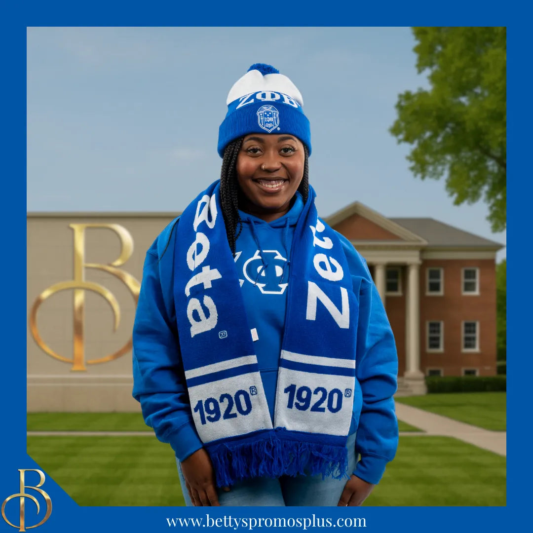 Zeta Phi Beta ΖΦΒ 1920 Sorority Knit Scarf-Zeta Phi Beta Paraphernalia-Zeta Phi Beta Scarf-Betty's Promos Plus