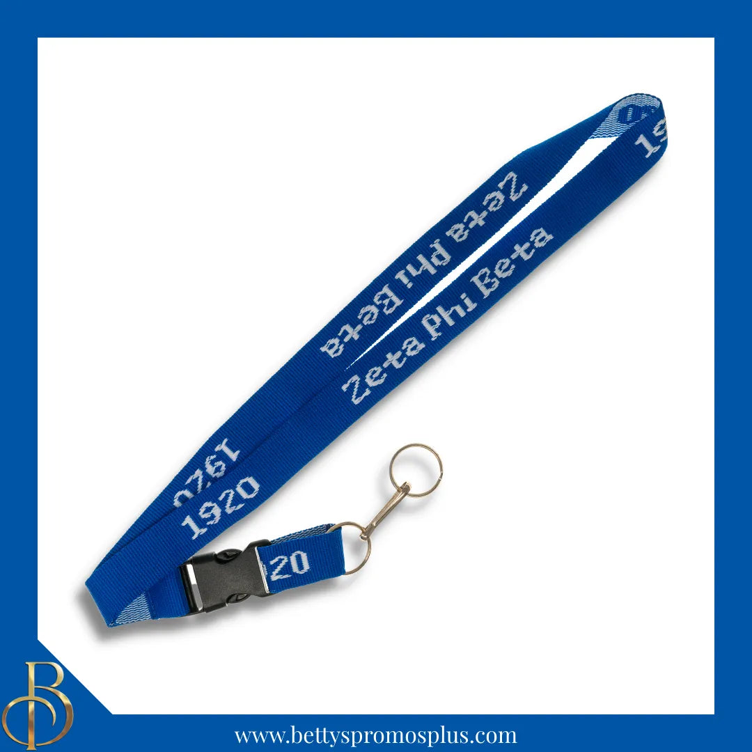 Zeta Phi Beta ΖΦΒ 1920 Woven Embroidered Lanyard-Zeta Phi Beta Paraphernalia-Zeta Phi Beta Lanyards-Betty's Promos Plus