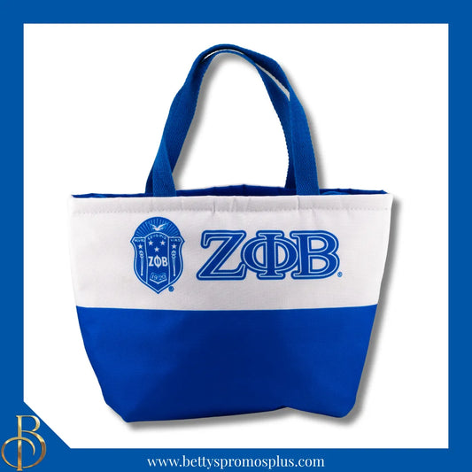 Zeta Phi Beta ΖΦΒ 2-Tone Insulated Lunch Bag with Handle-Blue-Zeta Phi Beta Paraphernalia-Zeta Phi Beta Lunch Bags-Betty's Promos Plus
