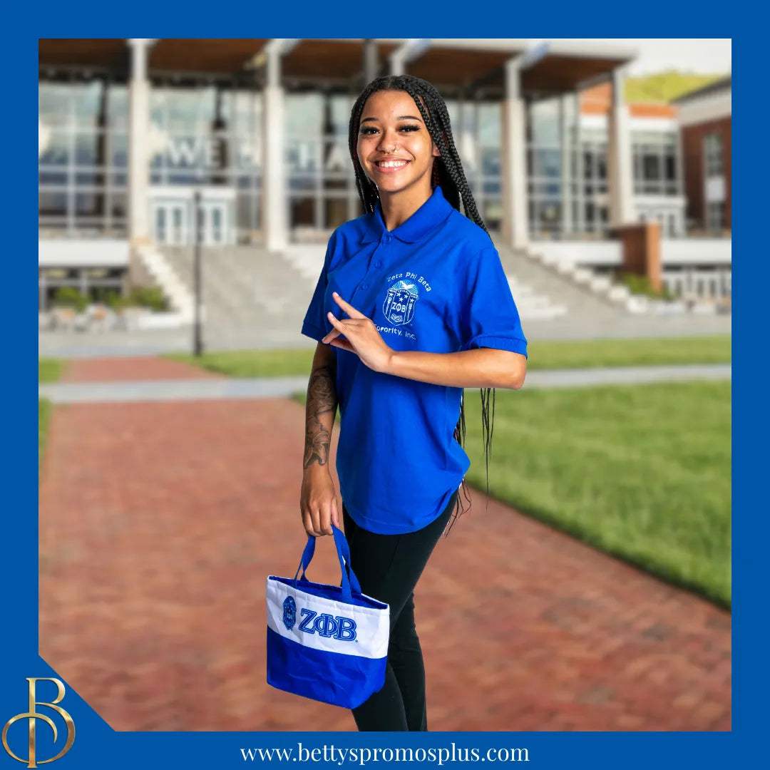Zeta Phi Beta ΖΦΒ 2-Tone Insulated Lunch Bag with Handle-Zeta Phi Beta Paraphernalia-Zeta Phi Beta Lunch Bags-Betty's Promos Plus