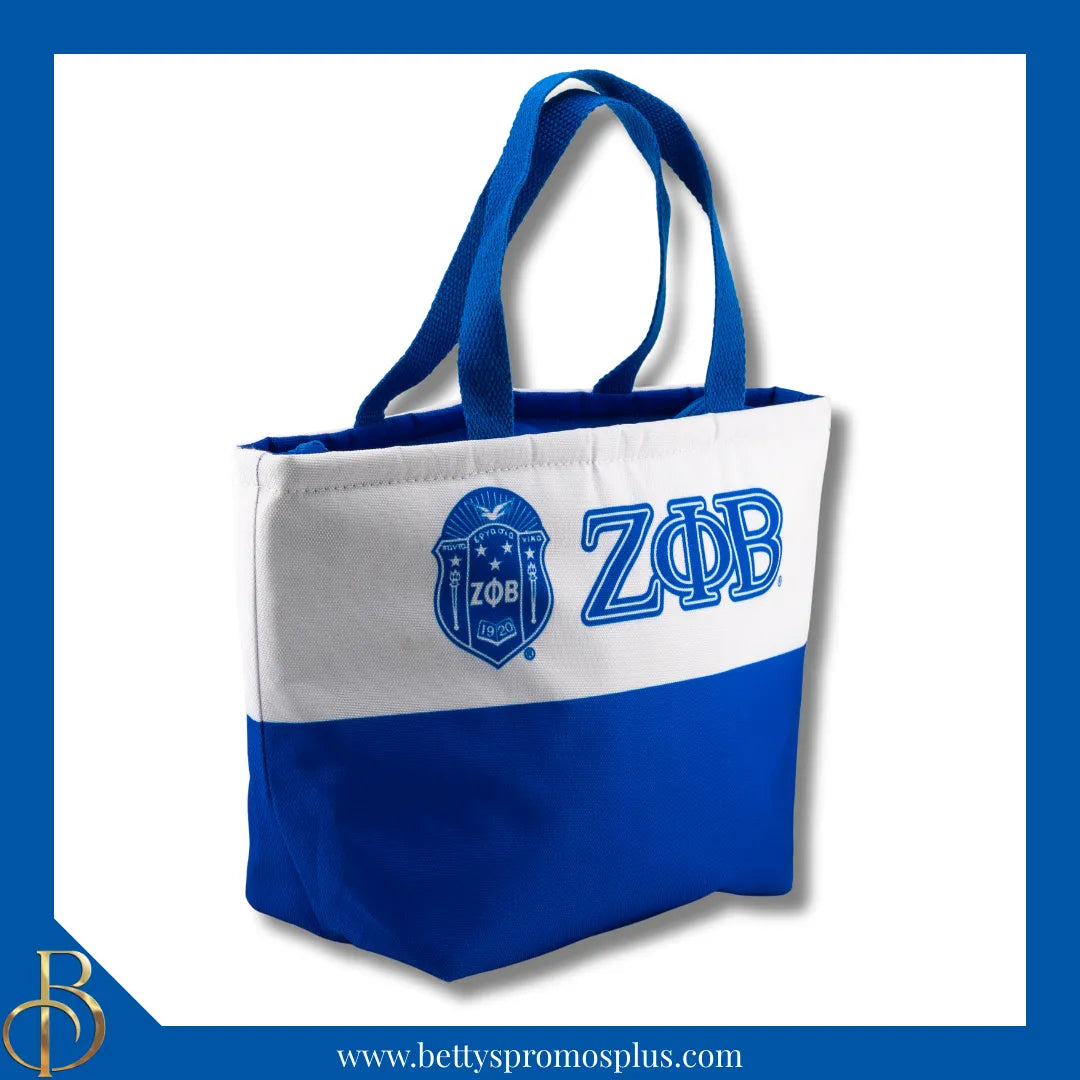 Zeta Phi Beta ΖΦΒ 2-Tone Insulated Lunch Bag with Handle-Zeta Phi Beta Paraphernalia-Zeta Phi Beta Lunch Bags-Betty's Promos Plus