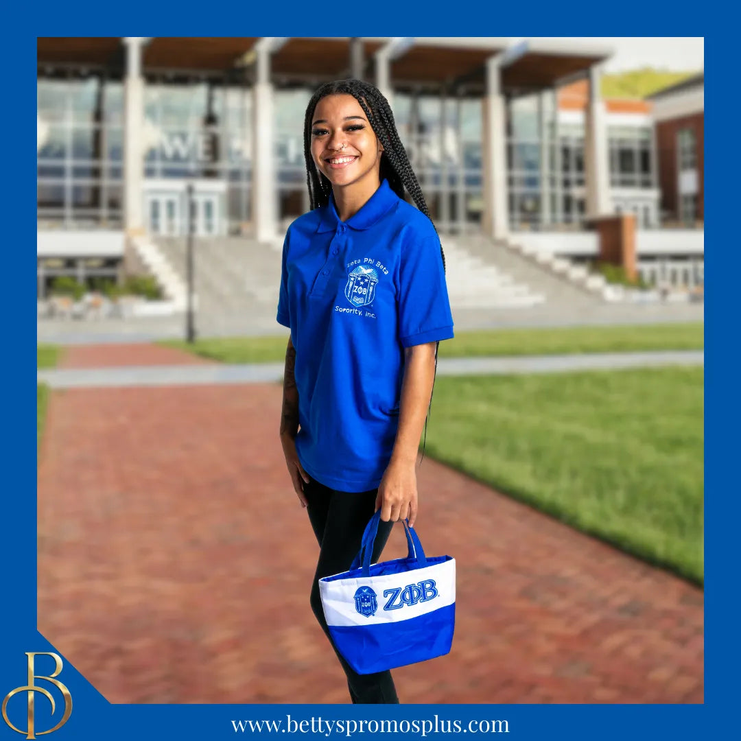 Zeta Phi Beta ΖΦΒ 2-Tone Insulated Lunch Bag with Handle-Zeta Phi Beta Paraphernalia-Zeta Phi Beta Lunch Bags-Betty's Promos Plus