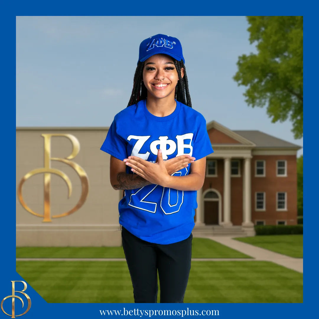 Zeta Phi Beta ΖΦΒ 20 Screen Printed T-Shirt-Zeta Phi Beta Paraphernalia-Zeta Phi Beta T-Shirts-Betty's Promos Plus