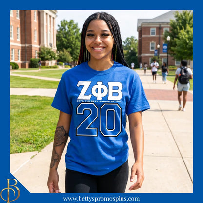 Zeta Phi Beta ΖΦΒ 20 Screen Printed T-Shirt-Zeta Phi Beta Paraphernalia-Zeta Phi Beta T-Shirts-Betty's Promos Plus