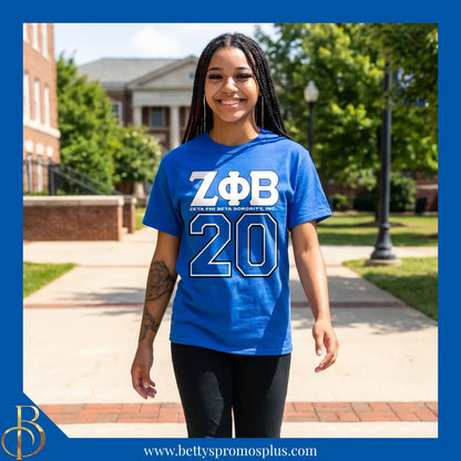 Zeta Phi Beta ΖΦΒ 20 Screen Printed T-Shirt-Zeta Phi Beta Paraphernalia-Zeta Phi Beta T-Shirts-Betty's Promos Plus