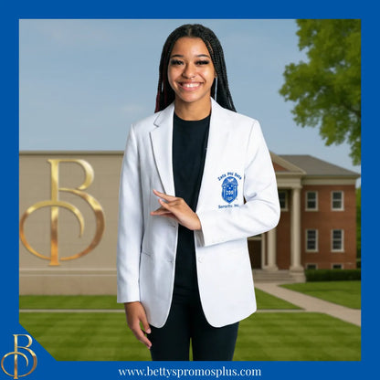 Zeta Phi Beta ΖΦΒ Blazer with Embroidered Shield-Zeta Phi Beta Paraphernalia-Zeta Phi Beta Blazers-Betty's Promos Plus