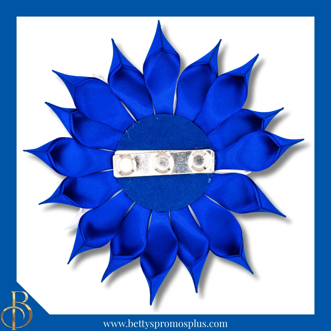 Zeta Phi Beta ΖΦΒ Blue Gemstones Silk Flower Brooch-Zeta Phi Beta Paraphernalia-Zeta Phi Beta Lapel Pin-Betty's Promos Plus