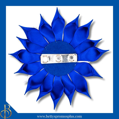 Zeta Phi Beta ΖΦΒ Blue Gemstones Silk Flower Brooch-Zeta Phi Beta Paraphernalia-Zeta Phi Beta Lapel Pin-Betty's Promos Plus