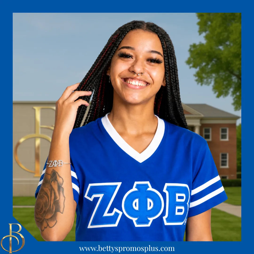 Zeta Phi Beta ΖΦΒ Bracelet with Rhinestone Letters-Zeta Phi Beta Paraphernalia-Zeta Phi Beta Bracelet-Betty's Promos Plus
