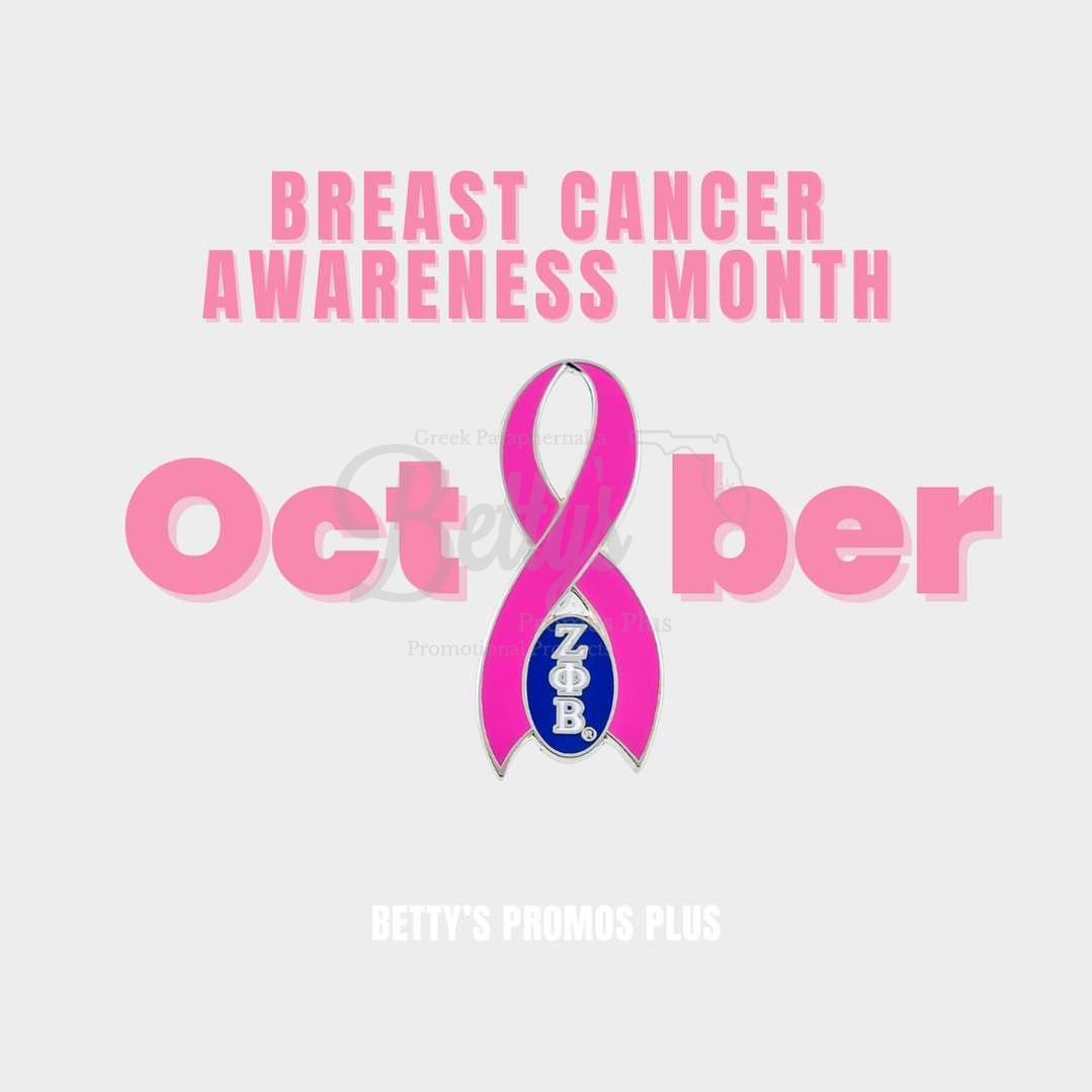 Zeta Phi Beta ΖΦΒ Breast Cancer Awareness Greek Lapel Pin-Zeta Phi Beta Paraphernalia-Zeta Phi Beta Lapel Pin-Betty's Promos Plus