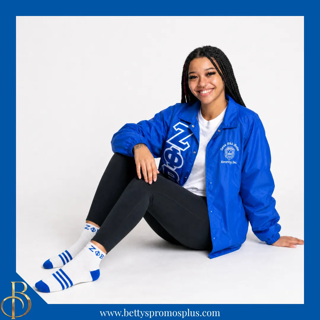 Zeta Phi Beta ΖΦΒ Breathable Ankle Socks with Arch Support-Zeta Phi Beta Paraphernalia-Zeta Phi Beta Socks-Betty's Promos Plus