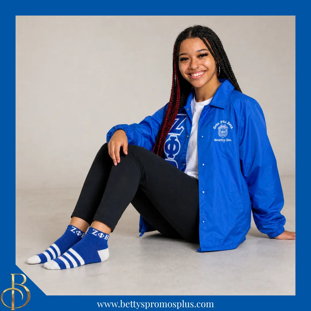 Zeta Phi Beta ΖΦΒ Breathable Ankle Socks with Arch Support-Zeta Phi Beta Paraphernalia-Zeta Phi Beta Socks-Betty's Promos Plus
