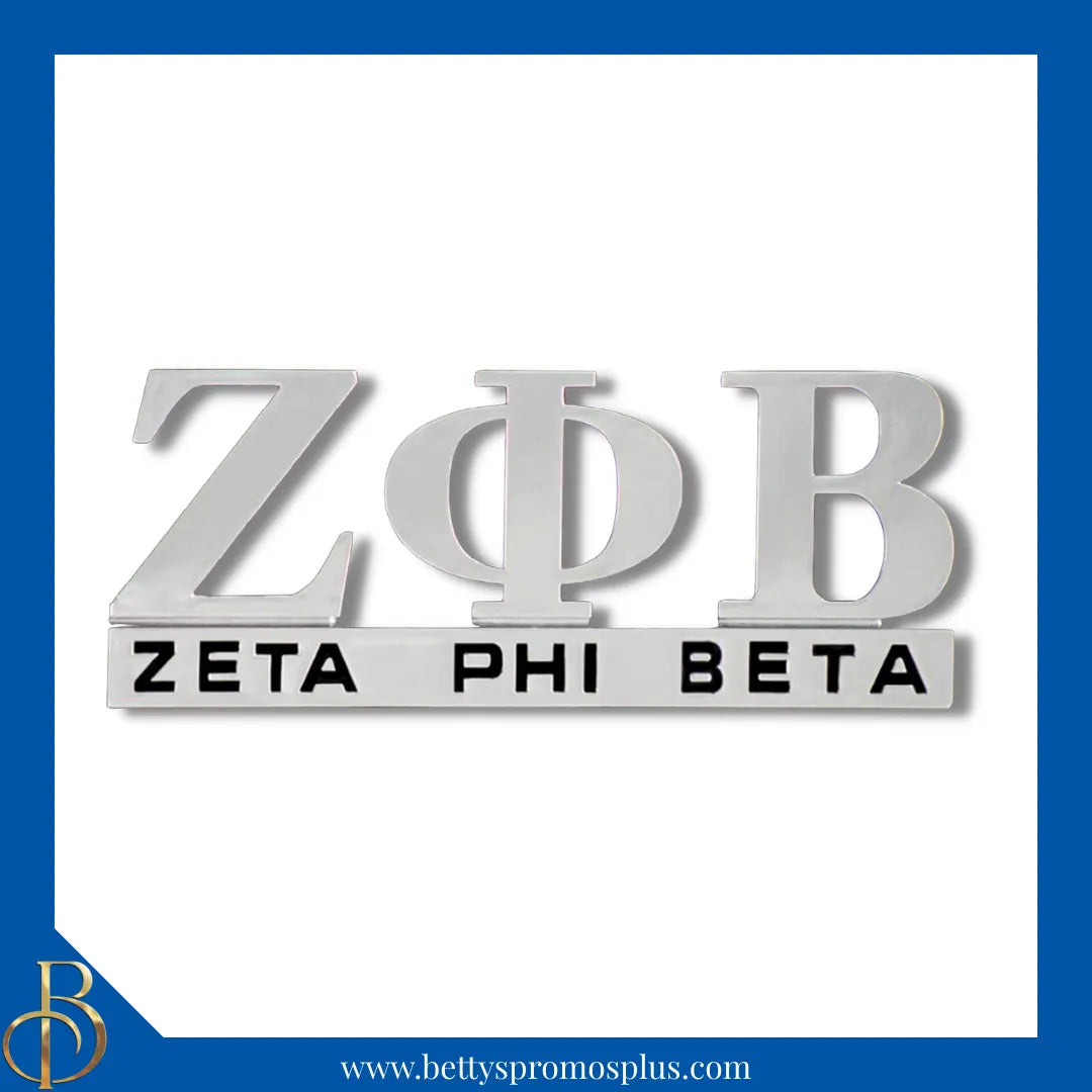 Zeta Phi Beta ΖΦΒ Chrome Car Badge Auto Emblem Sticker Decal-Zeta Phi Beta Paraphernalia-Zeta Phi Beta Auto Decal-Betty's Promos Plus