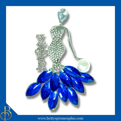 Zeta Phi Beta ΖΦΒ Classy Lady Rhinestone Pin-Blue-Zeta Phi Beta Paraphernalia-Zeta Phi Beta Rhinestone Pin-Betty's Promos Plus