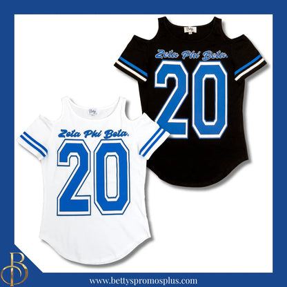 Zeta Phi Beta ΖΦΒ Cold Shoulder 20 Screen Printed T-Shirt-Zeta Phi Beta Paraphernalia-Zeta Phi Beta T-Shirts-Betty's Promos Plus