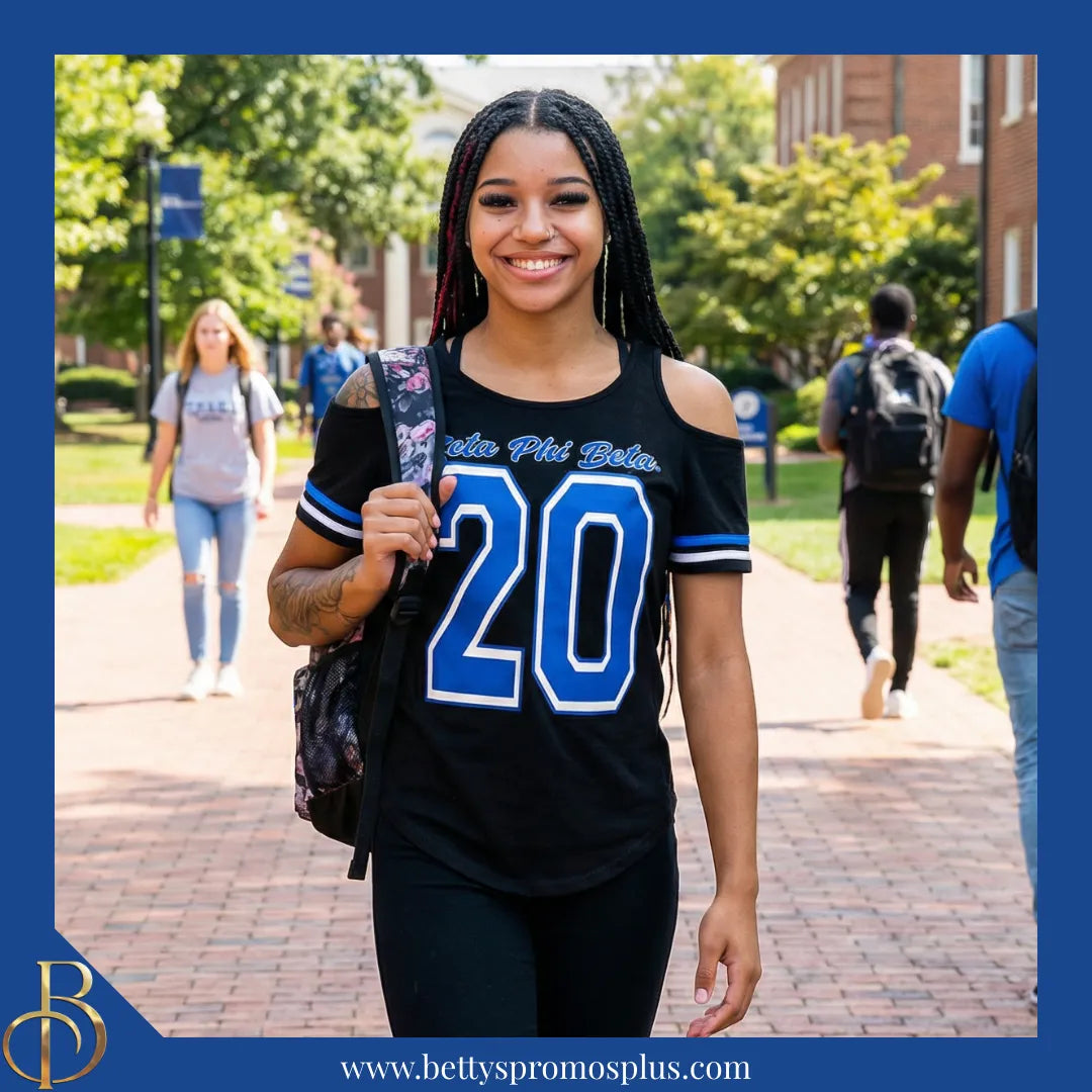 Zeta Phi Beta ΖΦΒ Cold Shoulder 20 Screen Printed T-Shirt-Zeta Phi Beta Paraphernalia-Zeta Phi Beta T-Shirts-Betty's Promos Plus