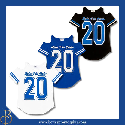 Zeta Phi Beta ΖΦΒ Cold Shoulder 20 Screen Printed T-Shirt-Zeta Phi Beta Paraphernalia-Zeta Phi Beta T-Shirts-Betty's Promos Plus