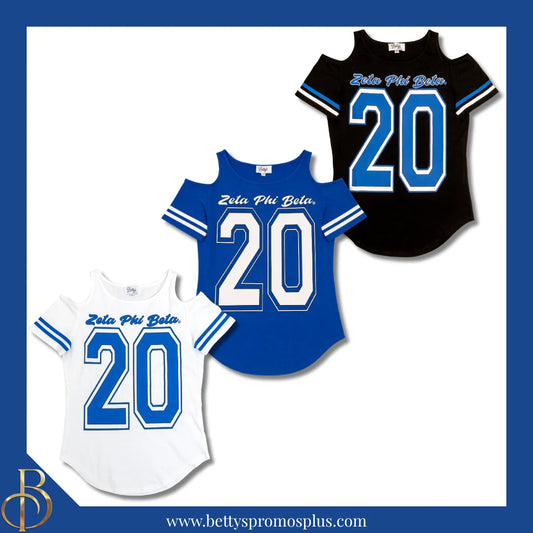 Zeta Phi Beta ΖΦΒ Cold Shoulder 20 Screen Printed T-Shirt-Zeta Phi Beta Paraphernalia-Zeta Phi Beta T-Shirts-Betty's Promos Plus