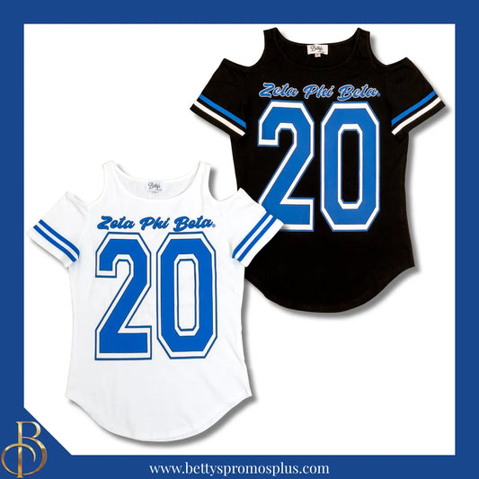 Zeta Phi Beta ΖΦΒ Cold Shoulder 20 Screen Printed T-Shirt-Zeta Phi Beta Paraphernalia-Zeta Phi Beta T-Shirts-Betty's Promos Plus