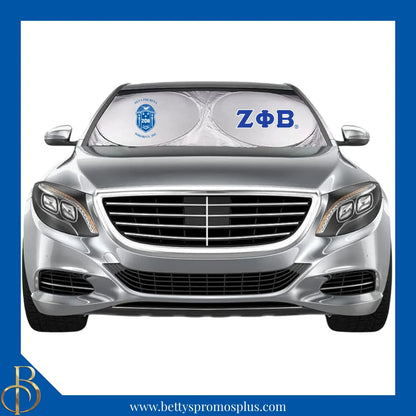 Zeta Phi Beta ΖΦΒ Collapsible Car Sun Shade with Pouch-Zeta Phi Beta Paraphernalia-Zeta Phi Beta Car Shade-Betty's Promos Plus