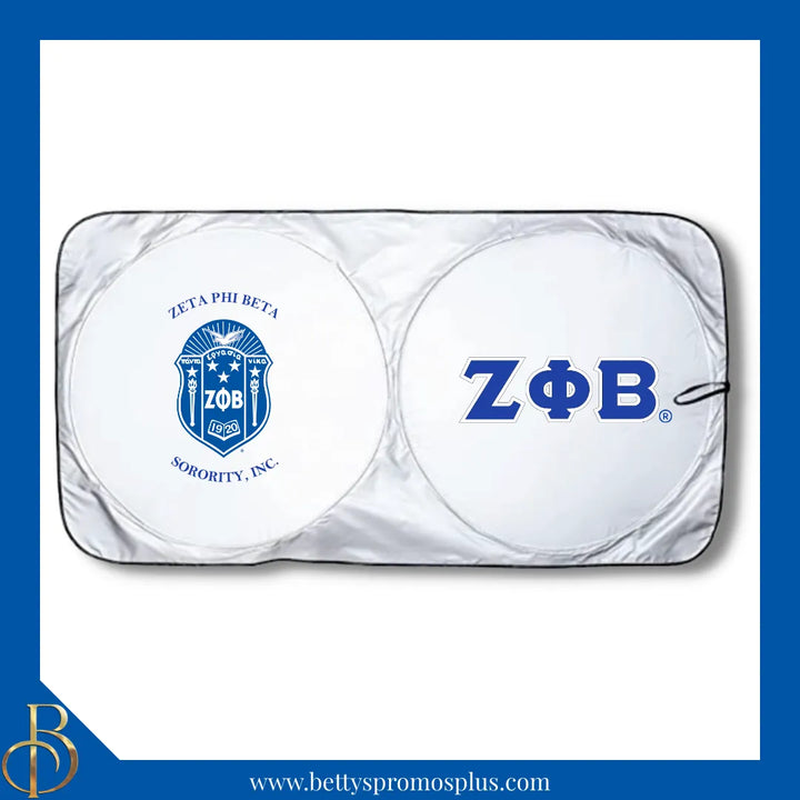Zeta Phi Beta ΖΦΒ Collapsible Car Sun Shade with Pouch