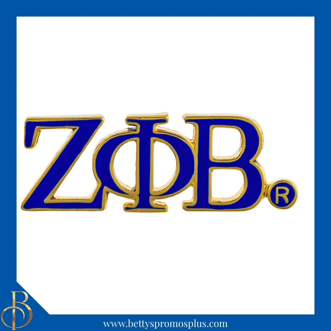 Zeta Phi Beta ΖΦΒ Color Greek Letters Sorority Lapel Pin-Blue-Zeta Phi Beta Paraphernalia-Zeta Phi Beta Lapel Pin-Betty's Promos Plus
