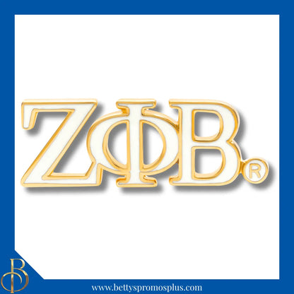 Zeta Phi Beta ΖΦΒ Color Greek Letters Sorority Lapel Pin-White-Zeta Phi Beta Paraphernalia-Zeta Phi Beta Lapel Pin-Betty's Promos Plus